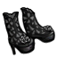 Black Lace Cutout Boots
