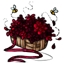 Garnet Messy Bee Bouquet
