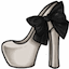 Ebony Heart Bow Heels