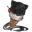 Cookie and Cream Kitty Cone