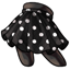 Black and White Polka-Dotted Flared Skirt