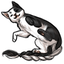 Monochrome Braided Kitty Tail