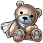 Cuddly Teddy Bear Ivory Scarf