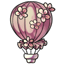Blush Flowery Hot Air Balloon Drapery