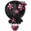 Black Flowery Hot Air Balloon Drapery