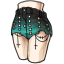 Teal Studly Studded Shorts