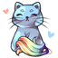 Fluffy Rainbow Kitten Tail