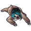 Sprawled Out Teal Sloth Bun
