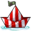 Candy Cane Toy Boat Fabric