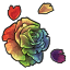 Handsewn Rainbow Rosepetals