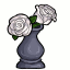 Vase of Pure White Roses