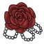 Wine Rose with Pearls
