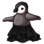 Midnight Poofy Penguin Skirt