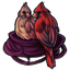 Cuddling Cardinals Glazed Strands