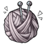 Gray Cable Knit Ball of Yarn