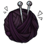 Plum Cable Knit Ball of Yarn