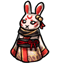 Ornate Kokeshi Bunny Doll