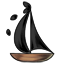 Silky Black Toy Boat