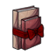 Warm Red Fabric Tied Books