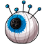 Blue Homemade Eyeball Pincushion