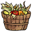 Filled Round Harvest Basket