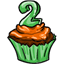 Green Second Anniversary Celebration Cupcake