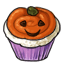 Pumpkin-Frosted Angel Food Cupcake