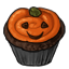 Pumpkin-Frosted Chocolate Cupcake