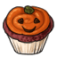 Pumpkin-Frosted Red Velvet Cupcake