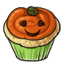 Pumpkin-Frosted Vanilla Cupcake