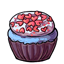 Blueberry Heart Confetti Cupcake