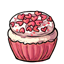White Heart Confetti Cupcake