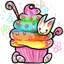 Adorable Rainbow Vesnali Cupcake