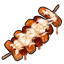 Cheesy Rice Cake and Sausage Skewer