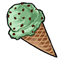 Mint Chocolate Chip Ice Cream Cone