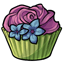 Purple Rose Frosted Cupcake