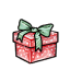 Empty Red and Green Mini-Giftbox