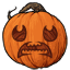 Traumatized Face Carved Pumpkin