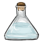 Filled Clear Glass Bell Flask