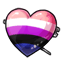 Genderfluid Heart Pin