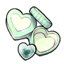 Mint Heart-Shaped Contacts