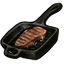 Cast Iron Grill Pan with Steak