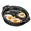 Cast Iron Double-Handled Pan with Eggs
