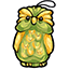 Citrus Blown Glass Owl Ornament