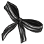 Black Striped Bow Ornament