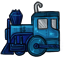 Blue Toy Train Ornament