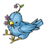 Blue Flower Bird Plushie