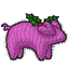 Plum Knitted Pig Plushie