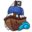 Blue Pirate Ship Plushie