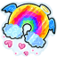 Angelic Chibi Rainbow Sticker
